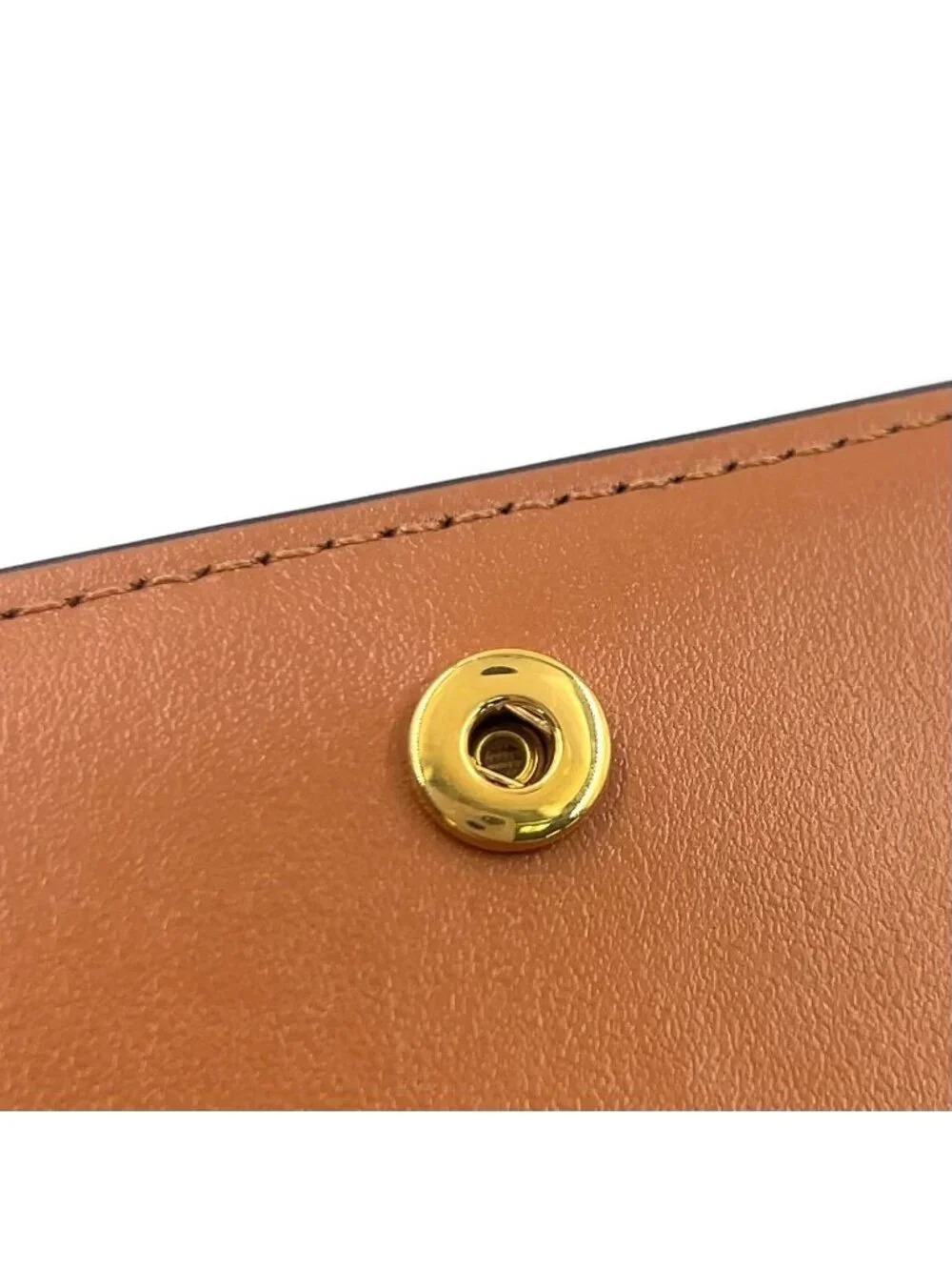 Celine Bifold Triomphe Leather Brown Light Card Case Gold